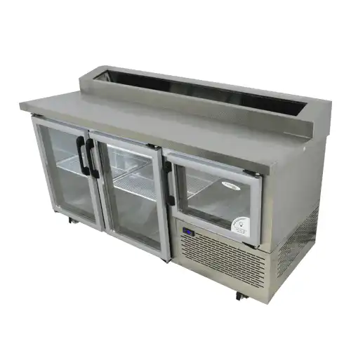 EB1850PG U BR FRIDGE S S EXTERIOR 2 AND HALF SWING GLASS DOORS R290 PIZZA TOP INCL CASTORS AND EMS The Cater ring solutions Johannesburg.webp